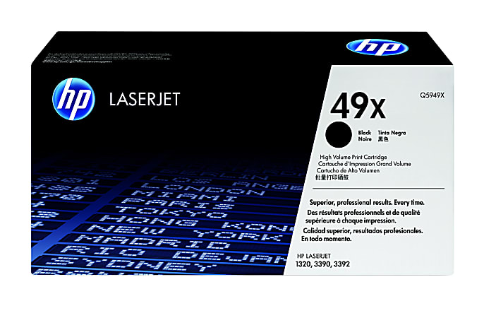 HP 49X Black High Yield Toner Cartridge, Q5949X