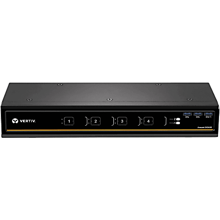 Vertiv Avocent 4-Port Dual-Head DisplayPort 4K Ultra HD KVM Switch - 4 Computer(s) - 1 Local User(s) - 3840 x 2160 - 13 x USB - Desktop - 10 x DisplayPort