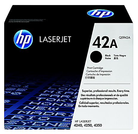 HP 42A Black Toner Cartridge, Q5942A