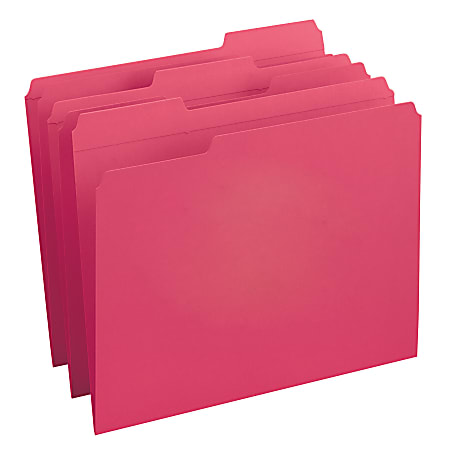 Smead® Color File Folders, With Reinforced Tabs, Legal Size, 1/3 Cut, Red, Box Of 100