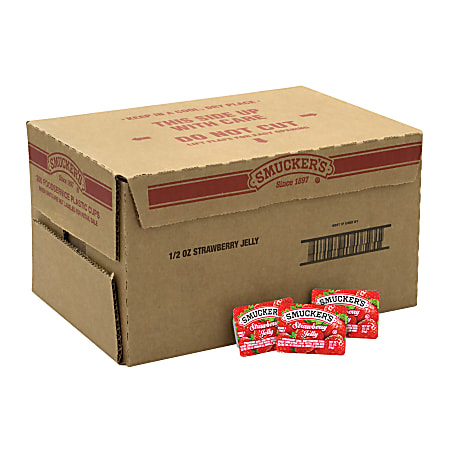 Smucker's Single-Serve Jelly Packs, Strawberry, 0.5 Oz, Pack of 200 Tubs