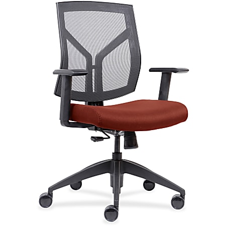 Lorell® Mesh/Fabric Mid-Back Chair, Orange/Black