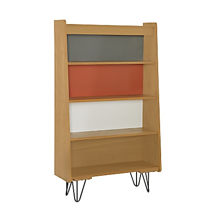 Linon Caden 49"H 4-Shelf Home Office Bookcase, Multicolor