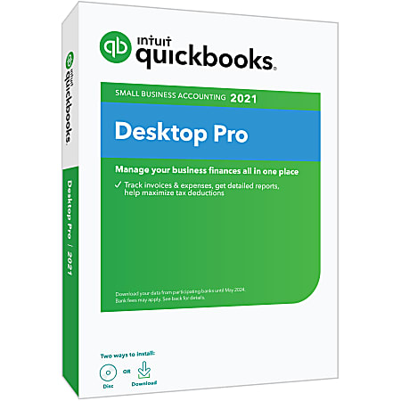 Intuit® QuickBooks® Desktop Pro 2021, For Windows®, Disc/Download