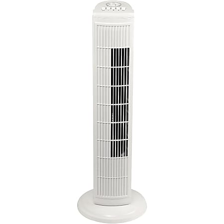 Brentwood Kool Zone F-30TW 30-Inch Tower Fan - 3 Speed - Air Circulation, Carrying Handle, Anti-slip Feet, Air Circulation, Quiet Operation, Timer, Cord Wrap, 60° Oscillation - 30" Height x 10.3" Width x 10.3" Depth - White