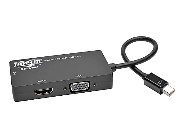 Tripp Lite 6in Mini DisplayPort To VGA / DVI / HDMI Adapter