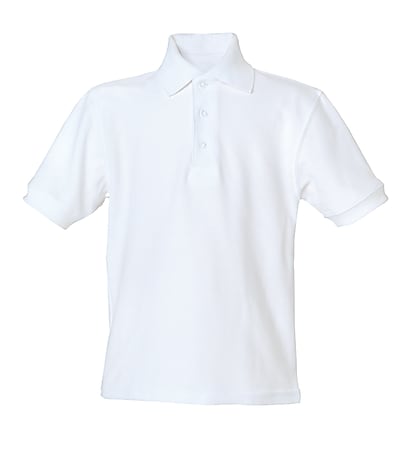 Royal Park Boys Uniform, Knitted Short-Sleeve Polo Shirt, Small, White
