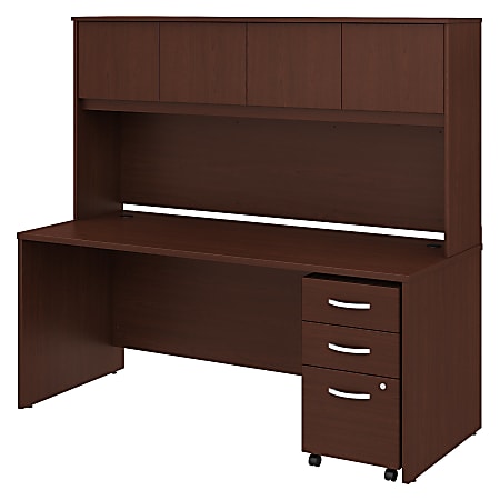 Bush Business Furniture Studio C Office Desk With Hutch And Mobile File Cabinet, 72"W, Harvest Cherry, Standard Delivery