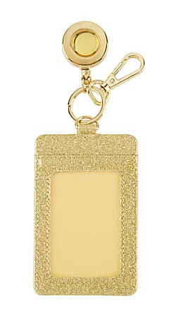 Office Depot® Brand Glitter Badge Holder, Gold