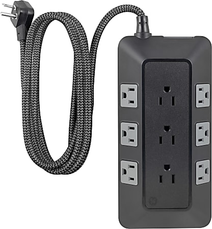 GE UltraPro 9-Outlet Surge Protector, 8&#x27;, Black