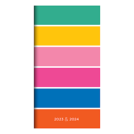 TF Publishing 2-Year Monthly Pocket Planner, 6-1/2" x 8", Stripes, January 2023 To December 2024