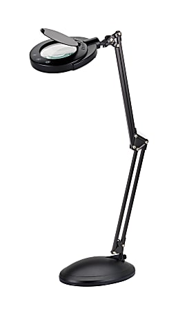 Realspace Bretino Led Desk Lamp Black, Desktop Led Lamp With Magnifier