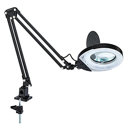 Clamp on desk lamp with magnifier store