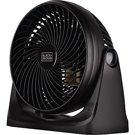 Black+Decker BFTU107 7-Inch Turbo Fan - 177.8 mm Diameter - 3 Speed - Tilt Adjustment, Air Circulation, Manual Control, Compact - Black