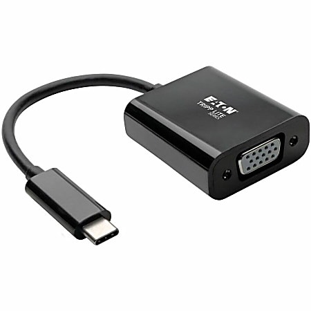 Tripp Lite USB C to VGA Adapter Converter, Thunderbolt 3 - M/F, USB 3.1, 1080p, Black, USB Type C, US - U44406NVBAM