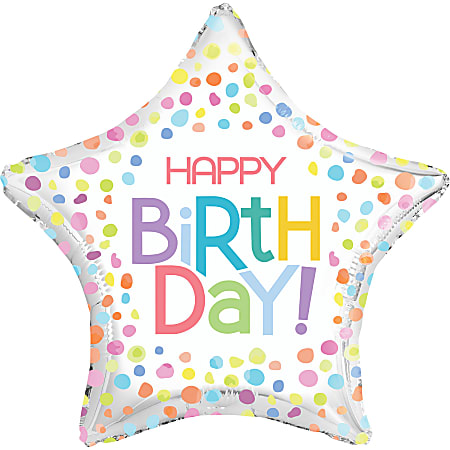 Amscan Birthday Foil Balloon, 18", Lots Of Dots