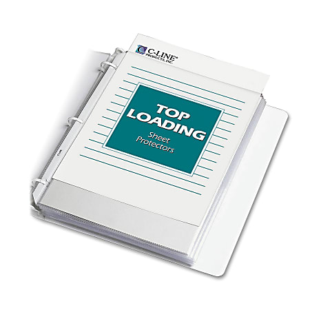 C-Line® Polypropylene Top-Loading Sheet Protectors, 8 1/2" x 11", Standard Weight, Box Of 100