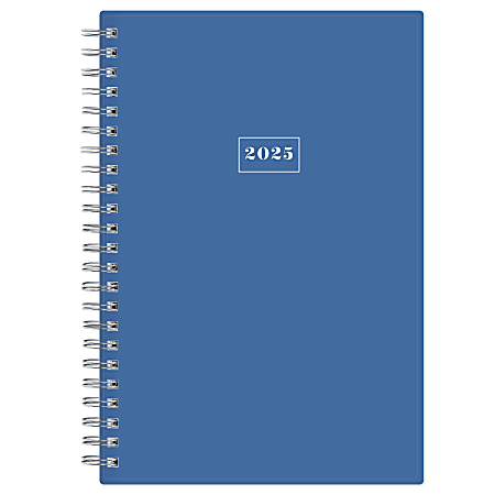 2025 Blue Sky Weekly/Monthly Planning Calendar, 5" x 8", Solid Azure, January To December, 148913