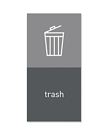 simplehuman Magnetic Trash Label, Trash, 4" x 8", Gray
