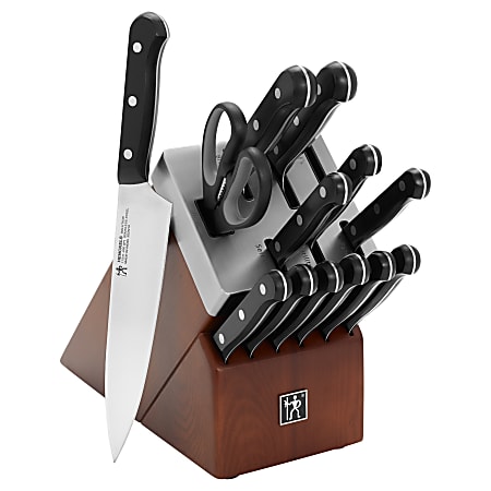 Henckels Solution 14-Piece Self-Sharpening Knife Block Set, Black