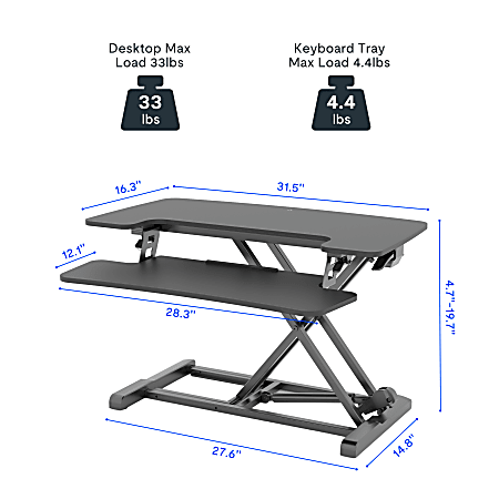 FlexiSpot M7 E Series Desk Riser 32 W Black - Office Depot