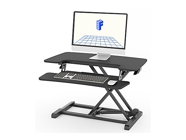 FlexiSpot M7 E Series Desk Riser 32 W Black - Office Depot