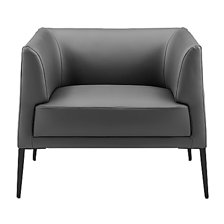 Eurostyle Matias Faux Leather Lounge Chair, Matte Black/Gray