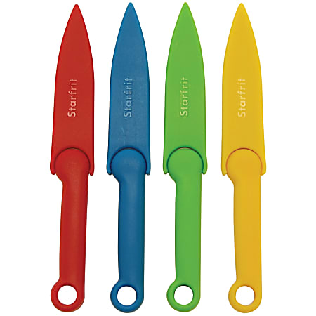 Starfrit&reg; Paring Knives Set With Covers, Assorted Colors