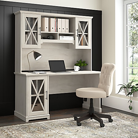 60 computer shop desk with hutch