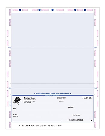 Custom Secure Print Pressure Seal Checks With Toner Adhesion, Blue Imprint, C Fold, 8" 1/2 x 11", Pack of 500