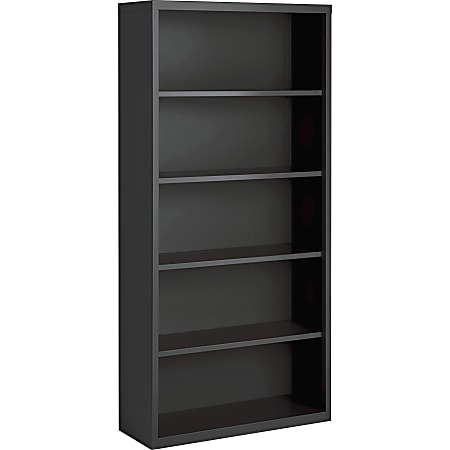 Lorell® Fortress Steel 72"H Bookcase, 5-Shelf, Charcoal