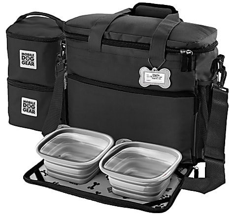 Mobile Dog Gear Week Away Bag For Medium/Large Dogs, 14"H x 7"W x 15"D, Black