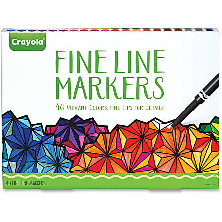 Crayola 40 count Fine Line Markers Set Assorted 40 Set Office Depot