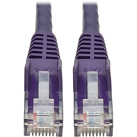 Eaton Tripp Lite Series Cat6 Gigabit Snagless Molded (UTP) Ethernet Cable (RJ45 M/M), PoE, Purple, 1 ft. (0.31 m) - N201001PU