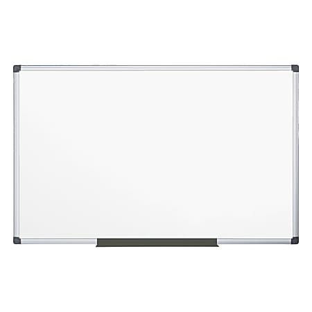 Bi Office® Maya Magnetic Dry-Erase Whiteboard, 960" x 484", Aluminum Frame With White Finish