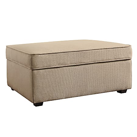 Serta® Olin Storage Ottoman, Beige Linen/Black