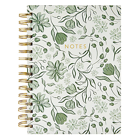 Eccolo Spiral Journal, 6&rdquo; x 8&rdquo;, College Rule, 160 Pages, Ivory/Green