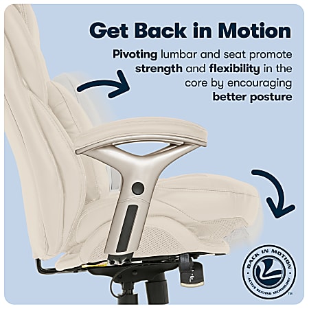 Serta Works Bonded Leather Mid Back Office Chair With Back In