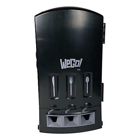 WeGo Dispenser, 23-5/8”H x 13-7/16”W x 15-3/4”D, Forks/Knives/Spoons, Black