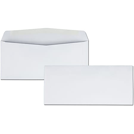 Business Source No. 10 Regular Business Envelopes - Commercial - #10 - 4 1/8" Width x 9 1/2" Length - 24 lb - Gummed - White - Wove - 500 / Box