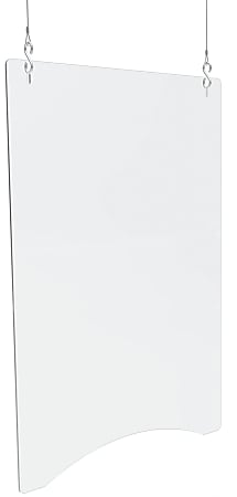 Deflecto Acrylic Hanging Barriers, 36"H x 24"W x 3/16"D, Portrait, Clear, Set Of 2 Barriers