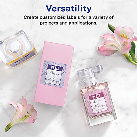 Avery® Labels With Sure Feed®, 94101-WGP100, Square, 3