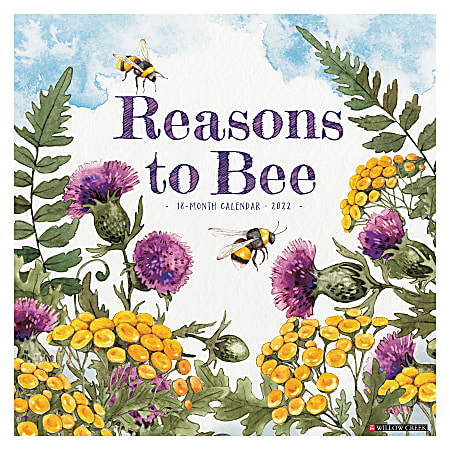 Willow Creek Press Inspirational Monthly Wall Calendar, 12" x 12", Reasons To Bee, January To December 2022