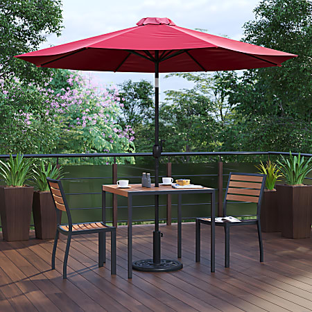 Flash Furniture Lark 5-Piece All-Weather Deck/Patio Set, Red