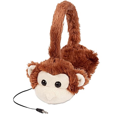 ReTrak Retractable Animalz Monkey Headphones - Stereo - Mini-phone (3.5mm) - Wired - 32 Ohm - 20 Hz 20 kHz - Gold Plated Connector - Over-the-head - Binaural - Circumaural - 3.20 ft Cable