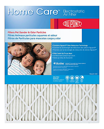 DuPont Home Care Electrostatic Air Filters, 25"H x 20"W x 2"D, Pack Of 4 Air Filters