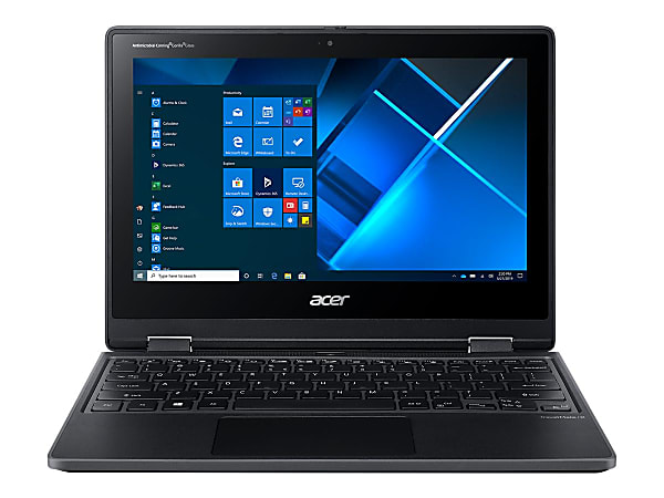Acer TravelMate Spin B3 2-In-1 Laptop, 11.6" Touchscreen, Intel® Celeron N4120, 4GB Memory, 128GB Flash Drive, Shale Black, Windows® 10 Pro Education
