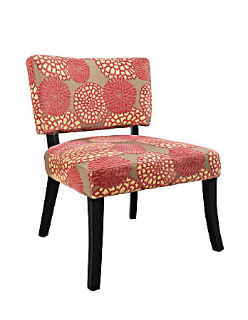 Powell® Home Fashions Flower Armless Chair, Pink/Black