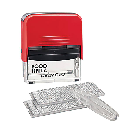2000 Plus&reg; Heavy-Duty Create-Your-Own Stamp Kit, 2 3/4" x 1 1/4", Black/Red