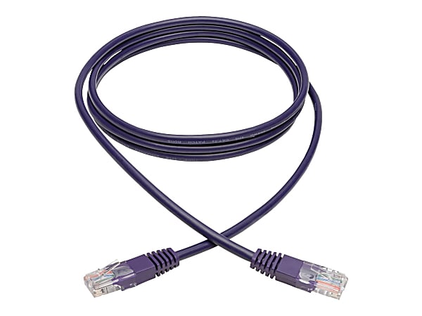 Tripp Lite Cat5e 350 MHz Molded UTP Patch Cable (RJ45 M/M), Purple, 6 ft. - First End: 1 x RJ-45 Male Network - Second End: 1 x RJ-45 Male Network - 1 Gbit/s - Patch Cable - Gold Plated Contact - 26 AWG - Purple)=